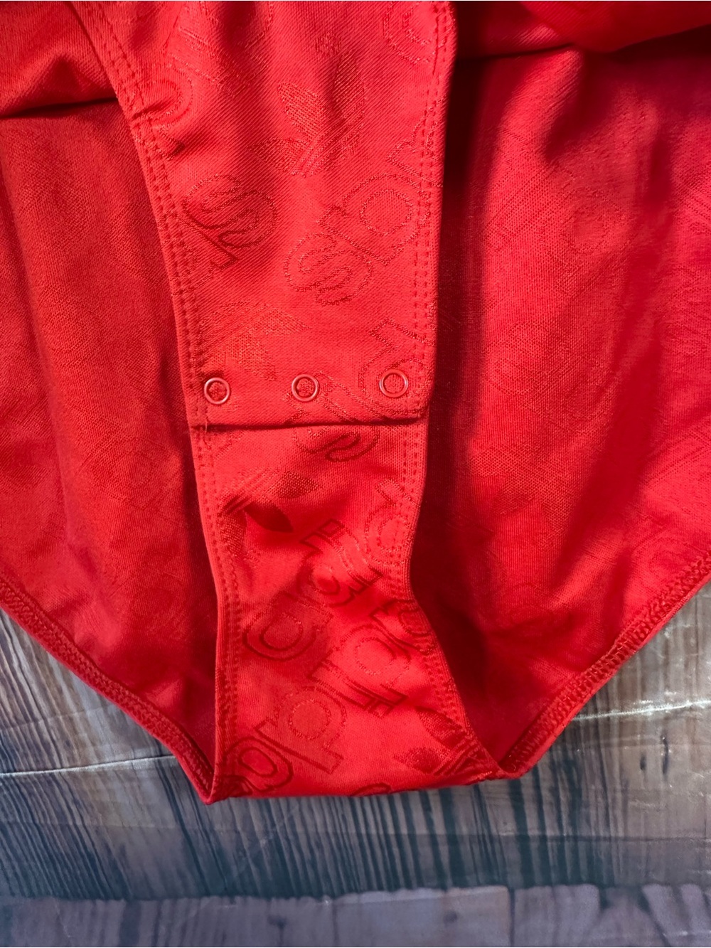 Adidas Red Jacquard Short Sleeve Bodysuit Size Large - Picture 12 of 15